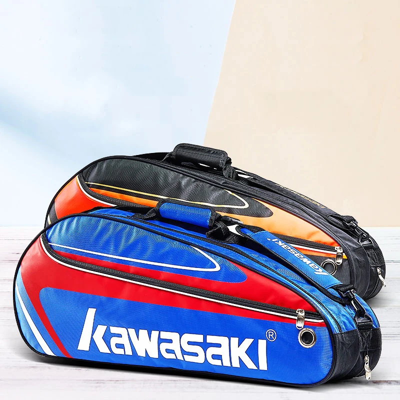 Теннисная сумка Kawasaki, сумка на одно плечо, 1-3 ракетки для бадминтона, теннисная ракетка, сумка для ракетки для бадминтона, Мужская теннисная тренировочная сумка