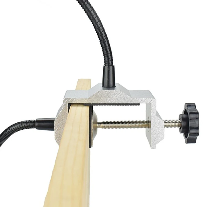 

New Bench Vise Aluminum Table Clamp Soldering Iron Holder Soldering Station Pcb Fixture Helping Hands With 2 Flexible Arms