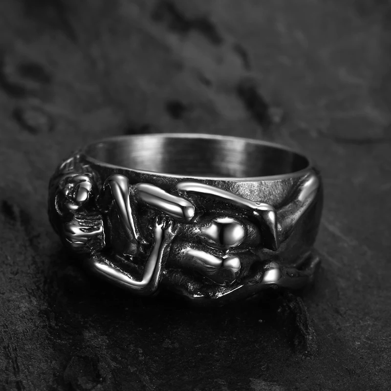 Винтажное кольцо для влюбленных поцелуи мужчин и женщин пар Адам ЭВА Страстные
