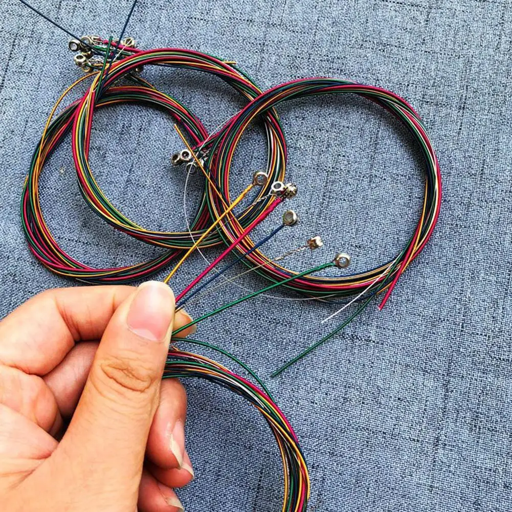 Деревянные Струны для акустической гитары 6 шт./компл. разноцветные народной