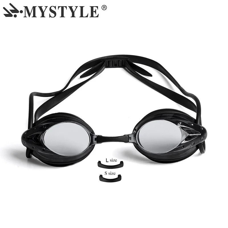 MYSTYLE очки для плавания для мужчин, поликарбонат, анти-туман, УФ, водонепроницаемый, для взрослых, гоночная игра, плавающие очки, плавательный бассейн