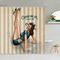 waterproof shower curtain sexy woman polyester fabric high quality bath curtains bath screen bathtub decor with hook 3d printing