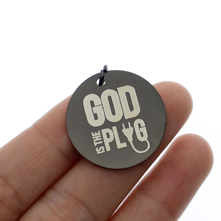 Ladyfun Подвеска из нержавеющей стали God is the Plug подвеска шармы 25 мм 20 шт./лот|Шармы| |