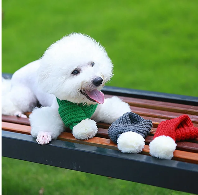 Модный Рождественский вязаный шарф для домашних животных кошек и собак