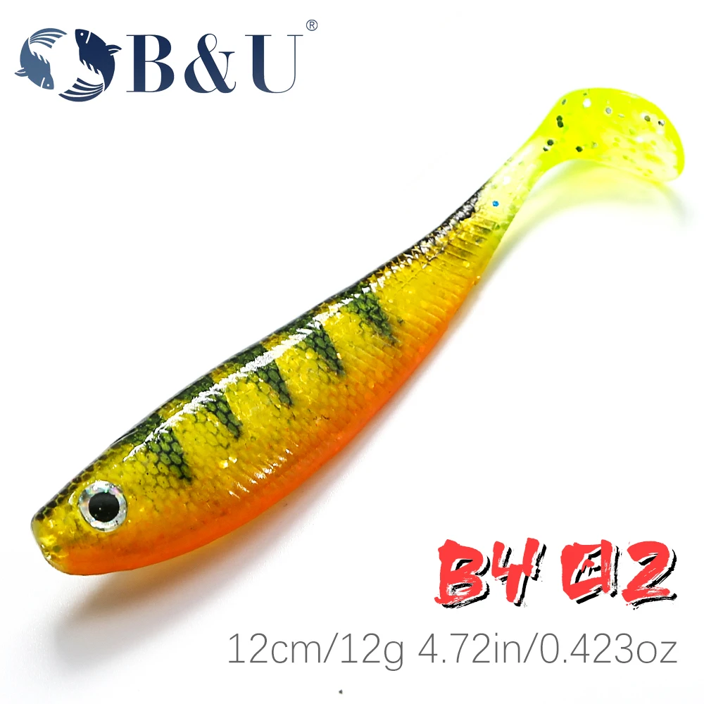 B & U 2 шт. 120 мм 12 г соленой воды мягкие приманки для рыбалки силиконовые гольян