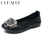 Балетки OUKAHUI женские из натуральной кожи, натуральная кожа, низкий каблук, плоская подошва, без застежки, модные мягкие, с металлической пряжкой, весна-осень 2020