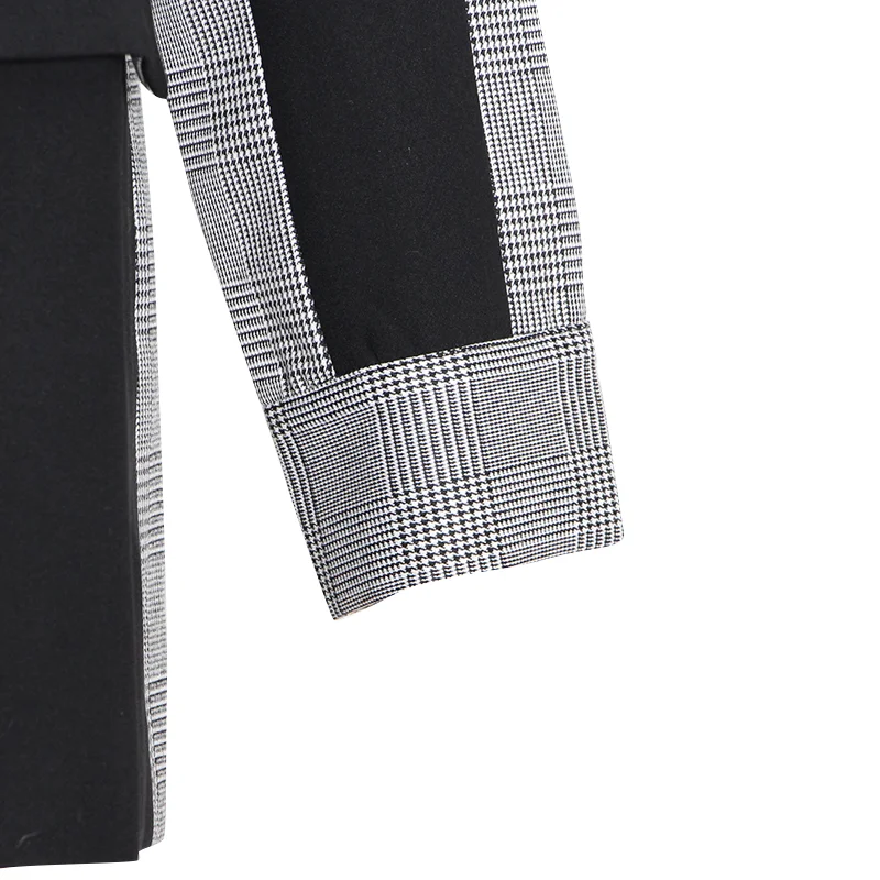 

SISPELL Patchwork Stripes For Female Coats Lapel Collar Long Sleeve Hit Color Women's Casual Coat 2020 Autumn Fashion Tide