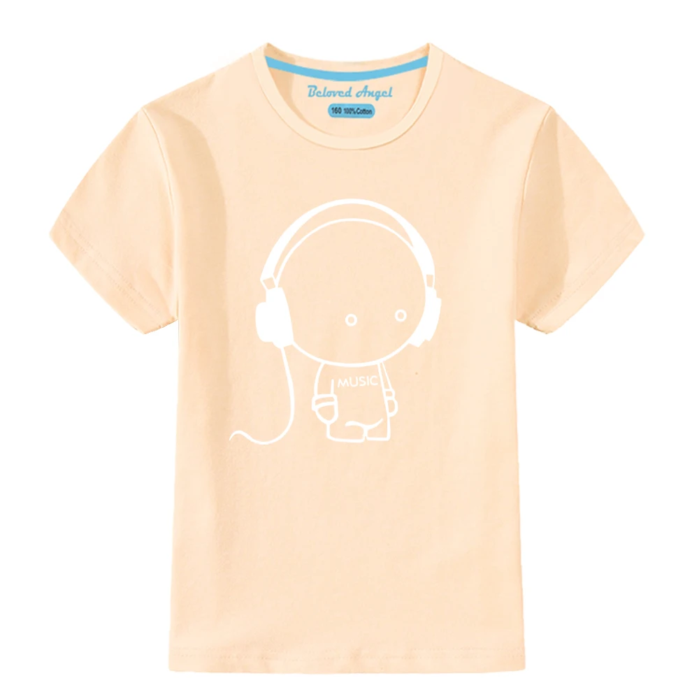 Светящиеся летние футболки с короткими рукавами для мальчиков и девочек