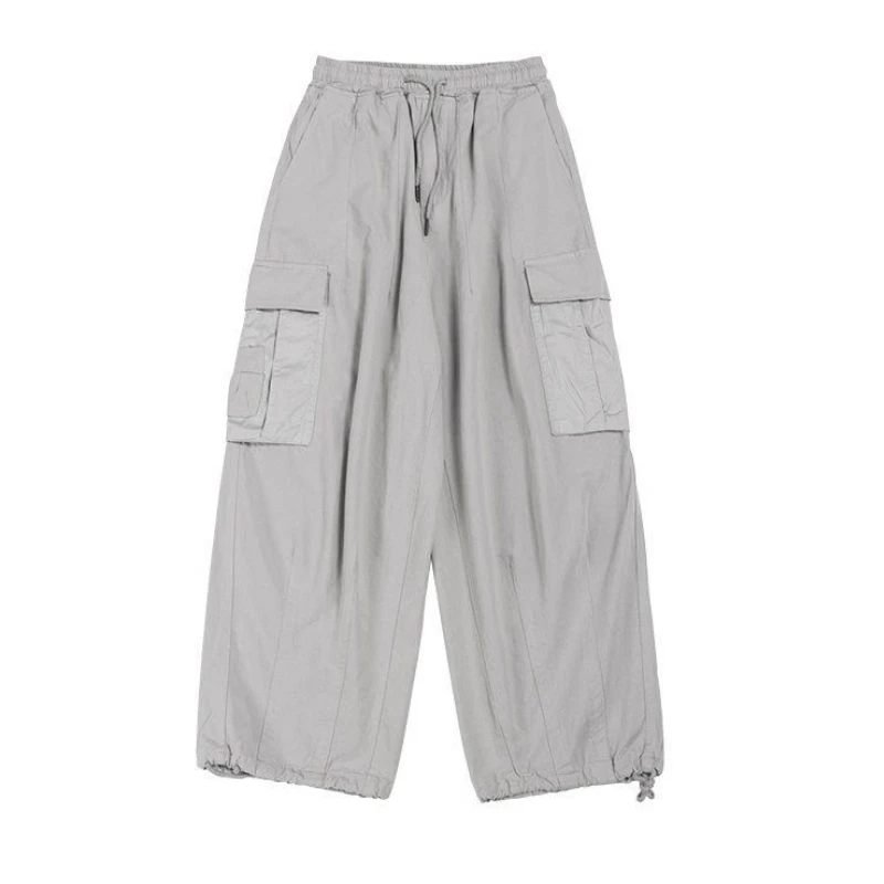 

Pants Women Solid Side Pockets Leisure Chic All-match Unisex Hip-hop Cargo Pants Daily Streetwear Loose Plus Size 3XL All-match