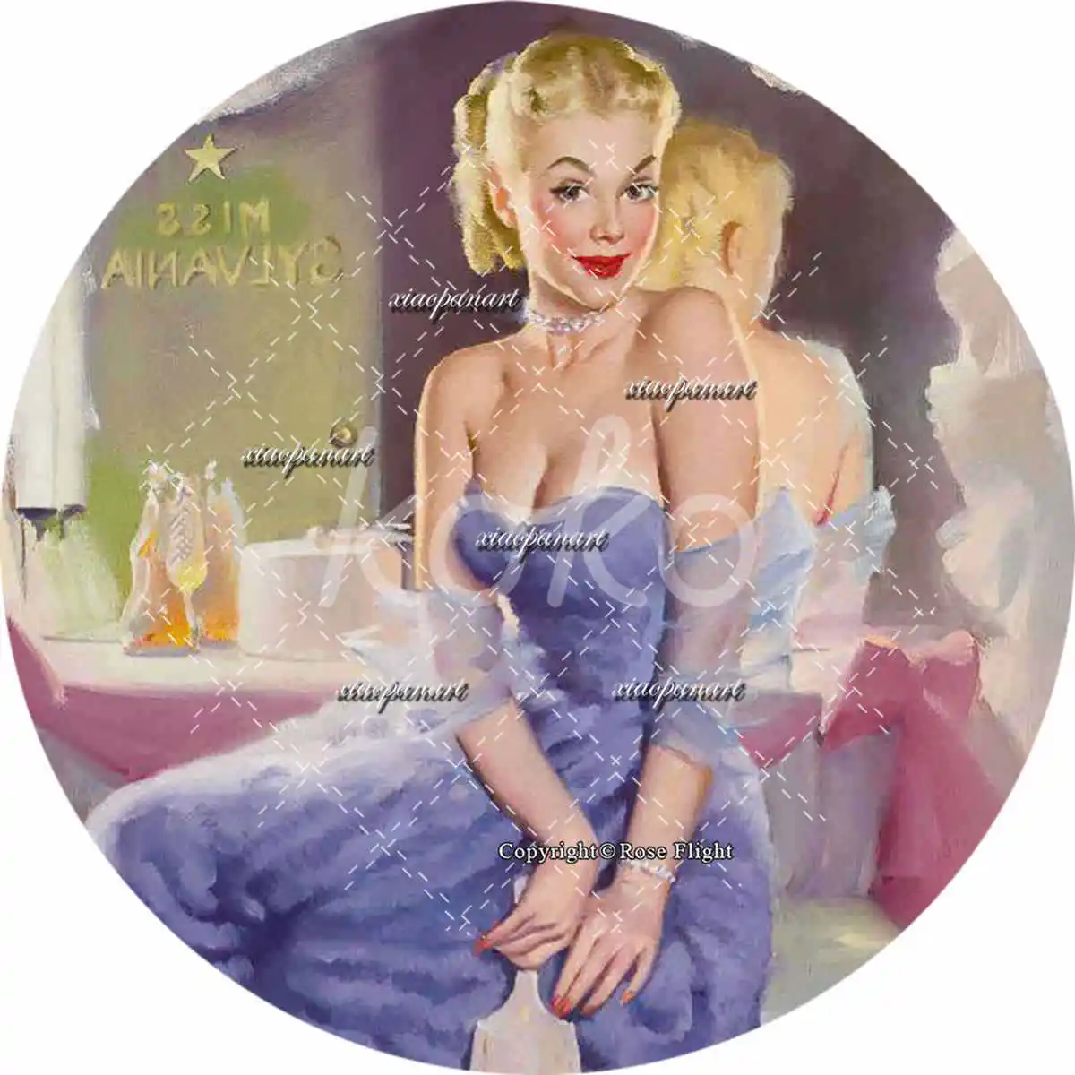 

Luxury femA-le pA-inting Ting hanging type special metal plaque wall warning sign poster decorative crafts