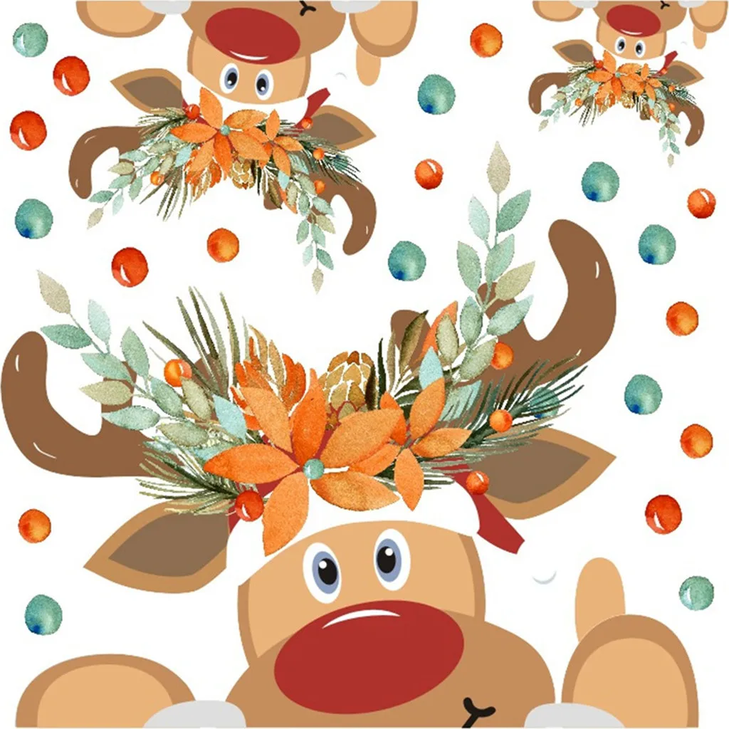 Рождественский фон Наклейка на стену окно двери шкафа домашний декор наклейка