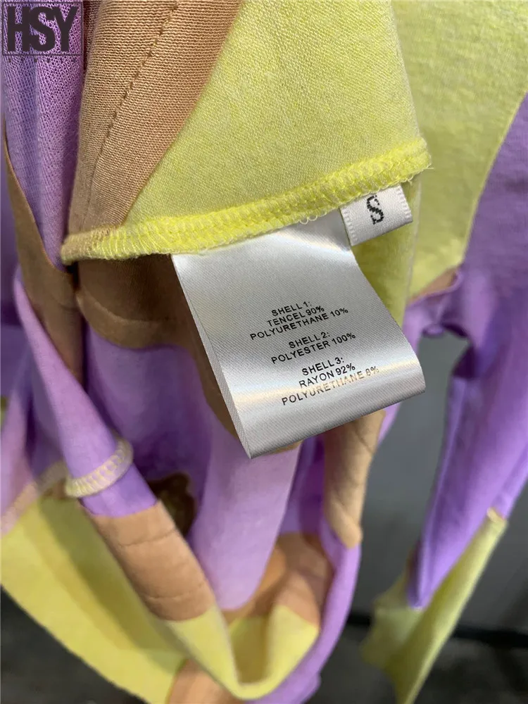 【HSY】2019 Autumn Winter New Women Elegance Top Irregularly Tailored Color Matching Long Sleeve O-neck T-shirt |