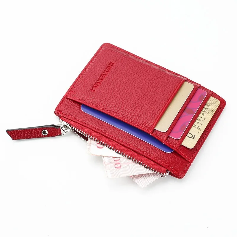 

Fashion Unisex wallet business card holder pu leather coin pocket bus card Organizer purse bag men women multi-color