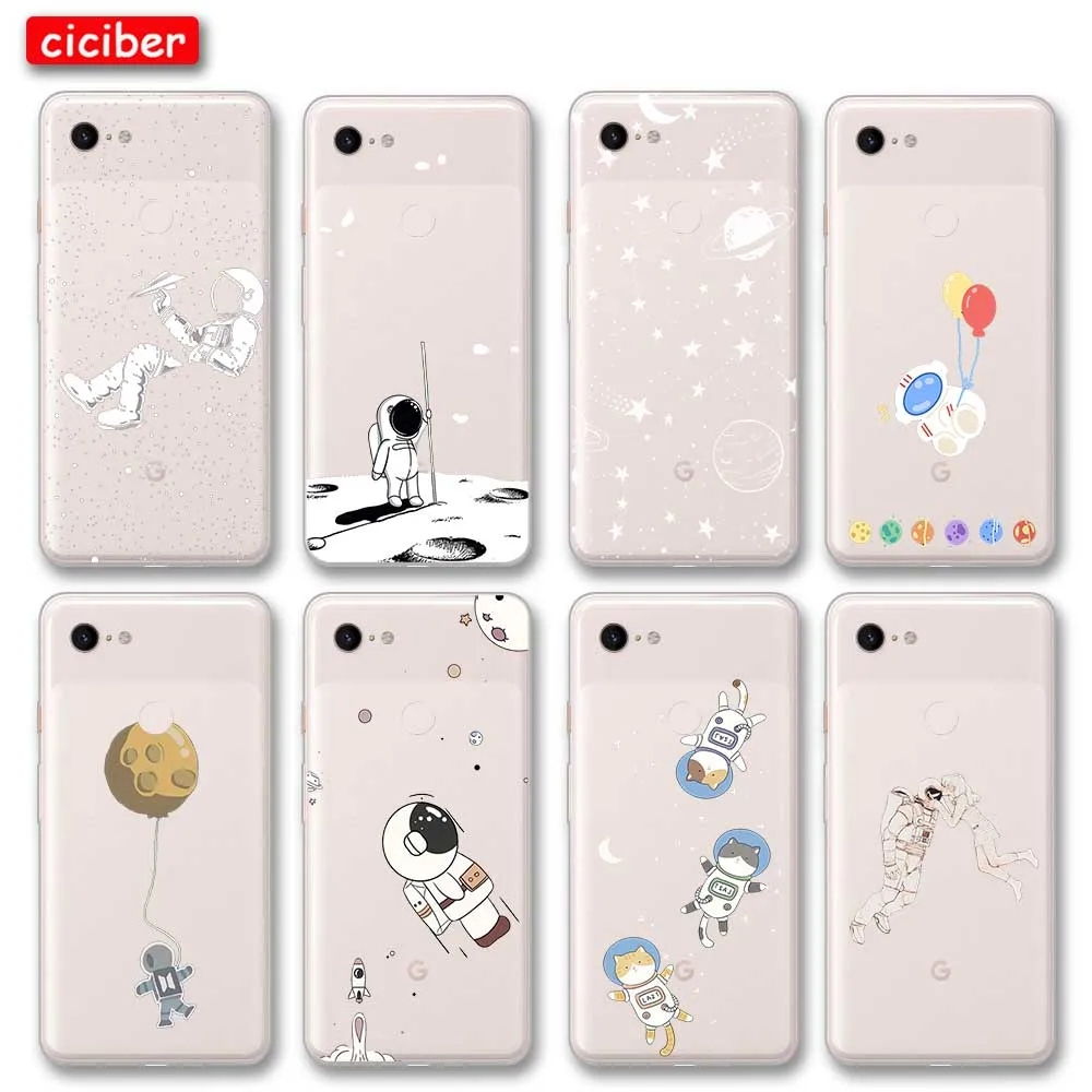 

Funny Astronaut Phone Case For Google Pixel 4 5 3 2 XL Cover for Pixel 3a 4a XL Soft Silicone TPU Shockproof Protection Fundas