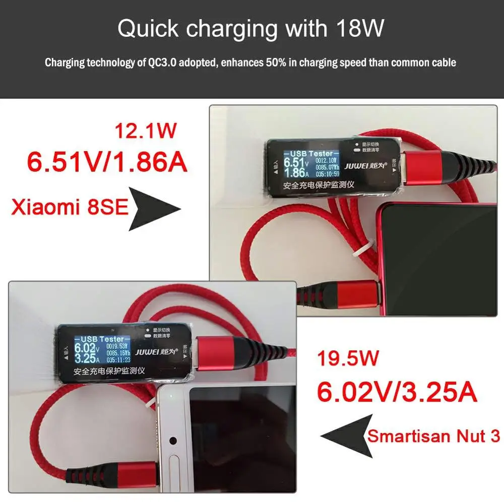BaySerry USB Type C Cable 3A Quick Charging Type-C For Samsung S10 S9 S8 Huawei Mate 0 Xiaomi mi6 mi9 Data Cord |