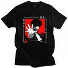 Мой герой Dabi футболка для мужчин хлопок высокий футболка с коротким рукавом с рисунком из Аниме Манга MHA Blueflame футболки свободного кроя; Одежда в подарок