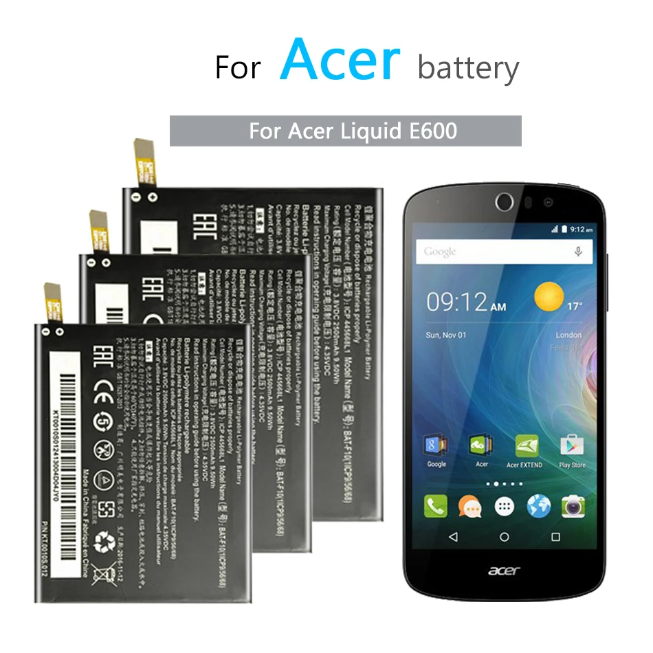 BAT-F10 мобильный телефон Батарея для жидко кристаллического Acer E600 ICP445668L1 Замена 2500