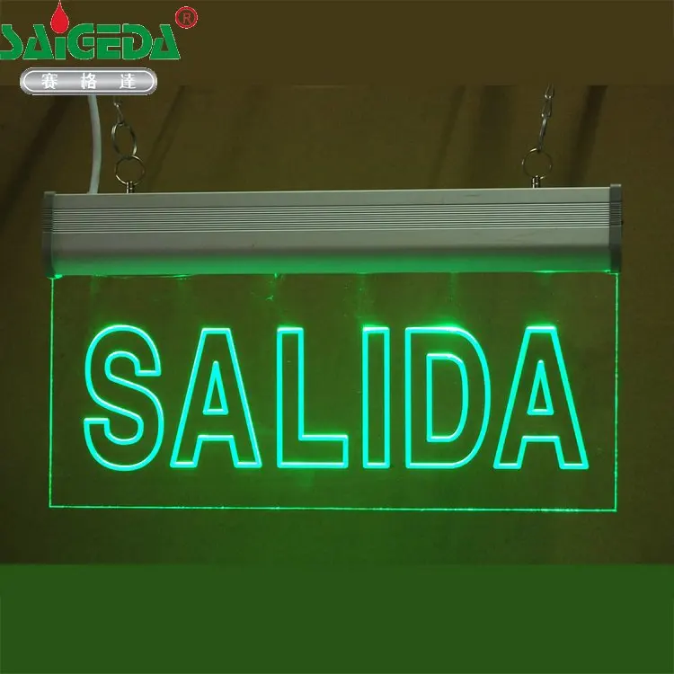 

customize pattern Buyer provides text EXIT Acrylic carving LED lamp Fire emergency indication board Arrow Evacuation sign Tag