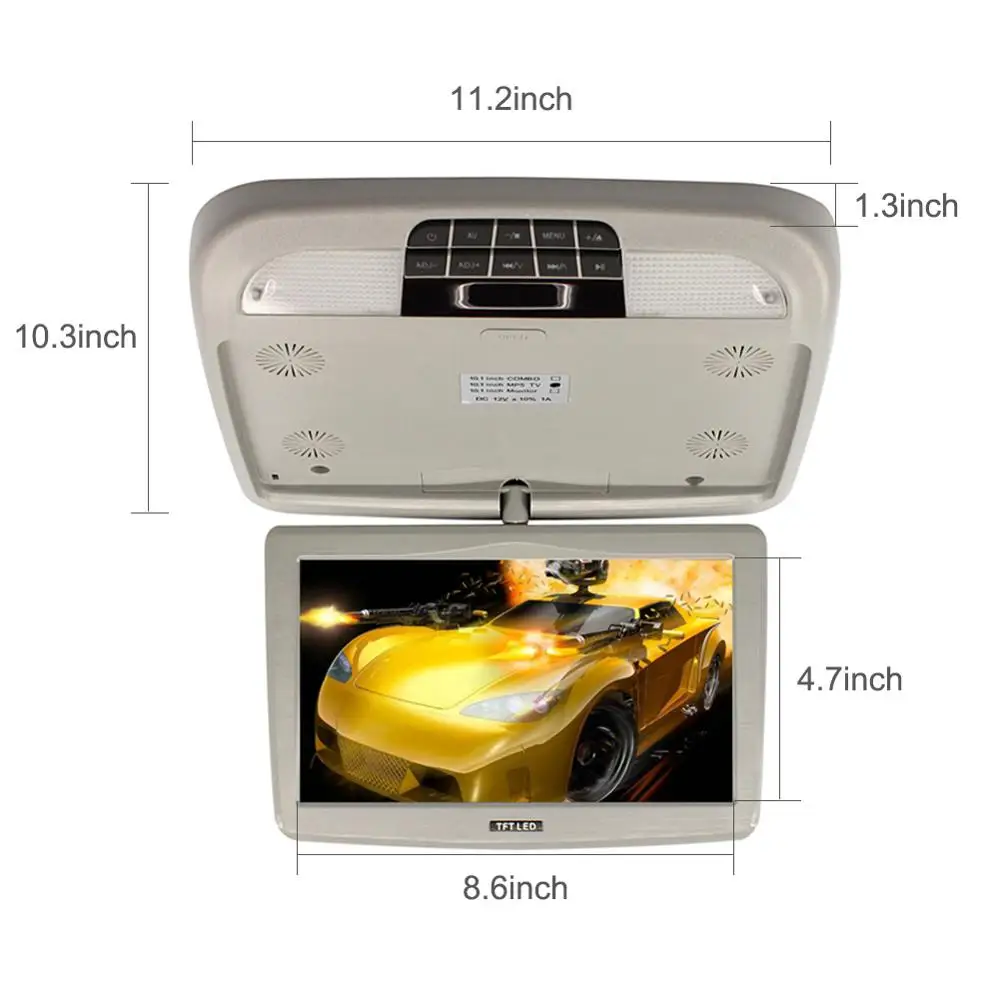 10 дюймовые автомобильные мониторы откидной TFT ЖК экран автомобильный монитор на