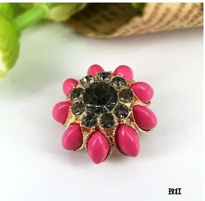 Resin Flower Rhinestone Wedding Decoration Buttons For Clothing Metal Buttons DIY Coat Sweater Buttons For Clothing Accessories - Цвет: I