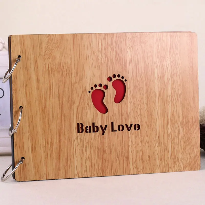 DIY Photo Book at Home to Keep Good Memories 10 inch Photo Album Scrapbook Baby Child Growth Memory Book Photoalbum Wooden Cover