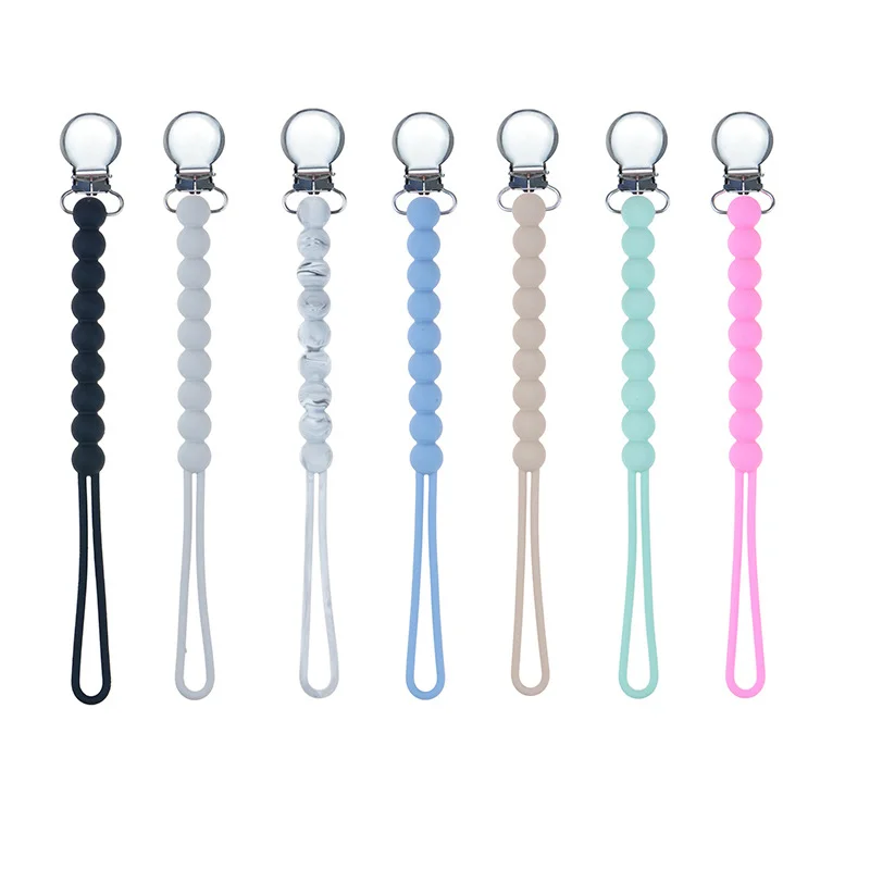 

Baby Silicone Beads Pacifier Clips Chain Soother Chains Chewable Baby Teething Baby Silicone Bead Pacifier Clip Chain