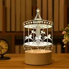 Детский подарок на день рождения Карусельмедведьцветокгитаразамок светильник для украшения дома Пасхальный свадебный подарок на день Святого Валентина