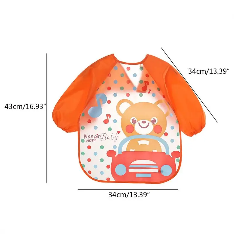

4 Pcs Waterproof Long Sleeve Bib Unisex Feeding Bibs Apron for Infant Toddler 6 Months to 3 Years Old