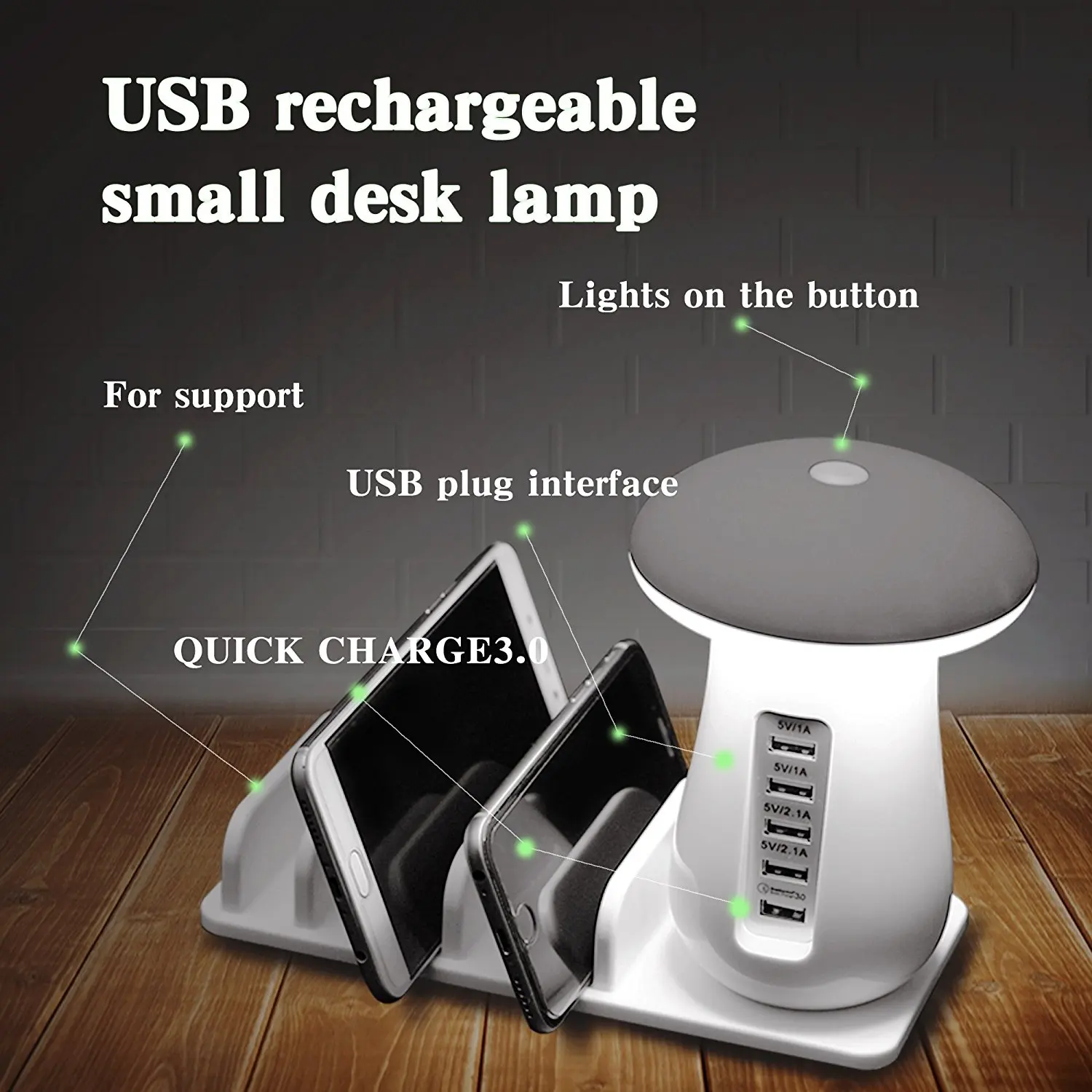 Несколько usb зарядная станция Быстрый светодиодный ночной Светильник QC3.0 быстрое USB зарядное устройство 5 портов зарядное устройство для телефона для IPhone samsung Xiaomi