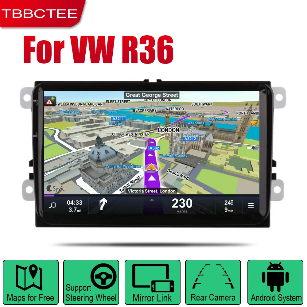 Для Volkswagen VW R36 2010 2011 2012 2013 Автомобильный мультимедийный плеер Android GPS Navi WiFi BT аудио