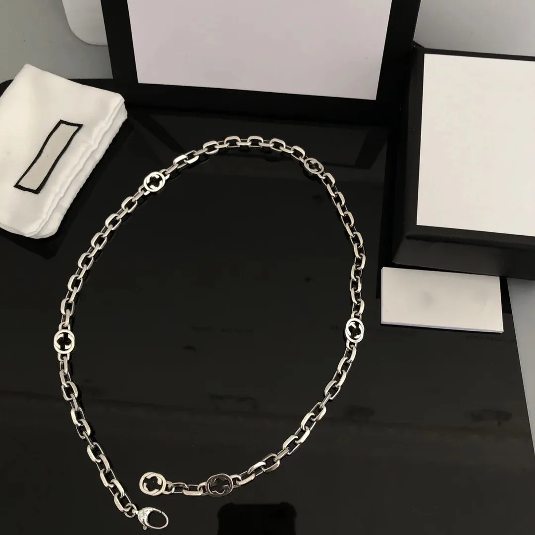 

S925 pure silver classic style restoring ancient ways men and women double 1:1 G necklace fashion accessories, holiday gifts