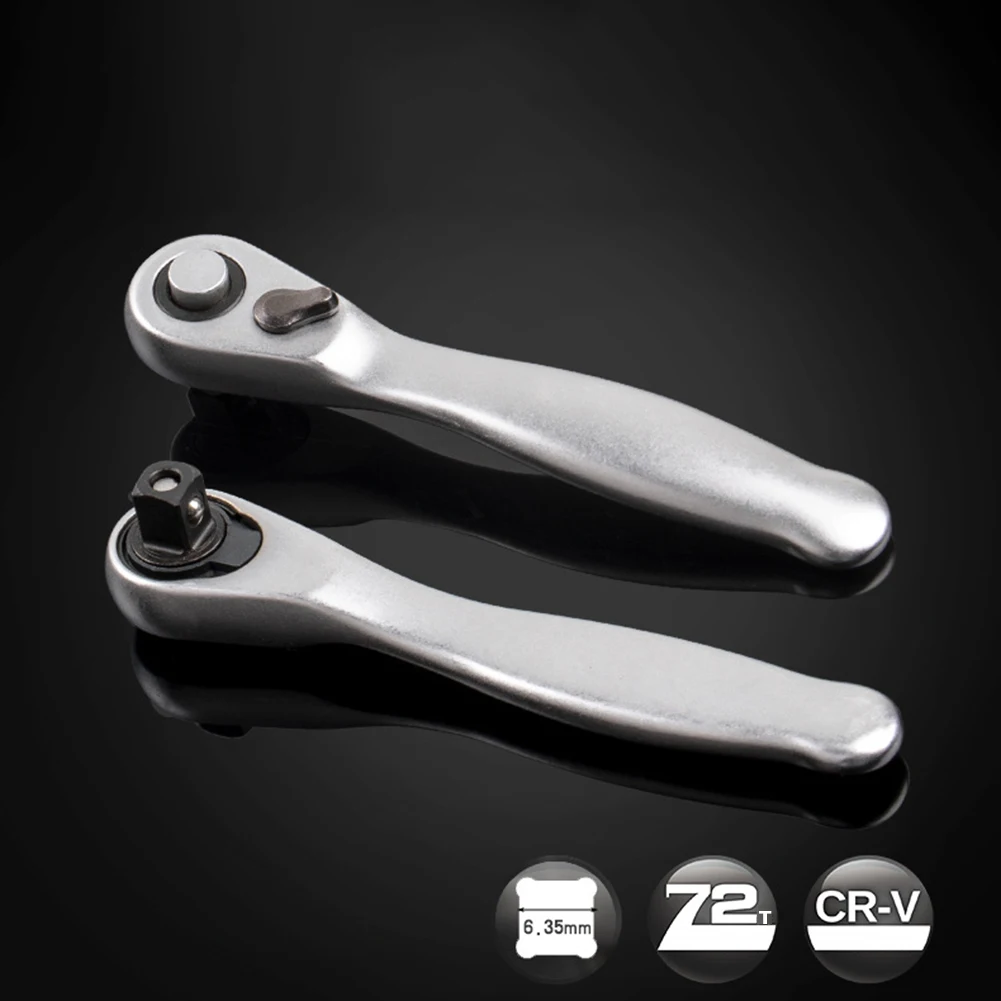 

72 Tooth 1/4 Inch Mini Spanner Single-Ended Torque Universal Ratchet Socket Wrench Anti-rust For Auto Repair