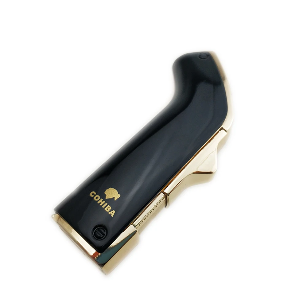Металлическая зажигалка Cohiba с 2 фонарь двойная струйная пламенем многоразовая