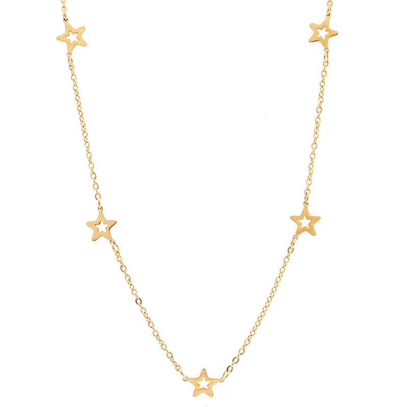 

Европейские и ювелирные изделия из Америки темперамент в виде звезды из нержавеющей стали колье с подвесками цепочка ожерелье студенчески...