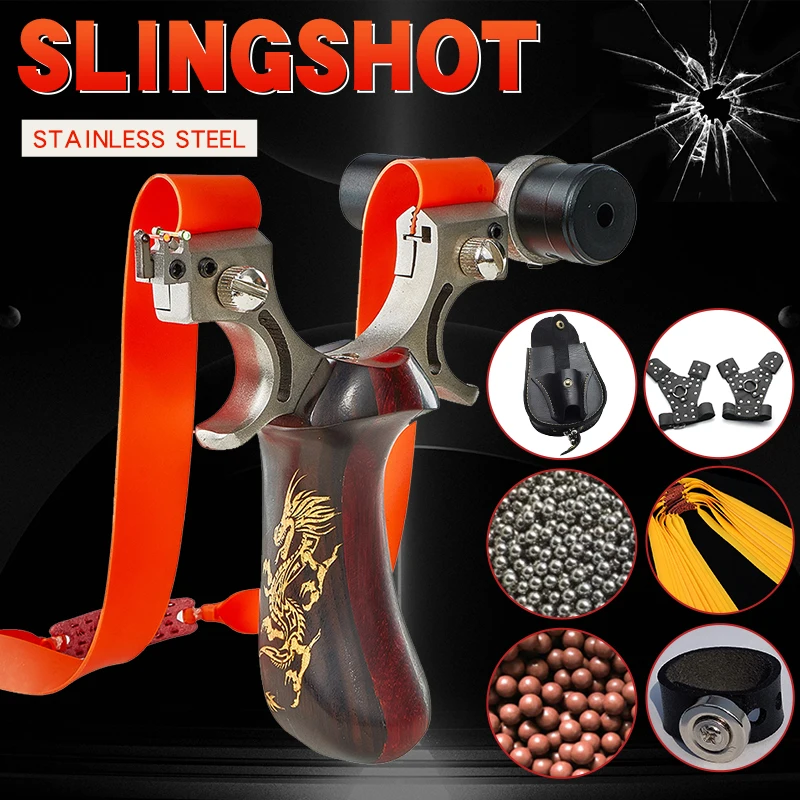 

Big Power Rubber Band Slingshot High Precision Catapult Professional Fast Bow Hunting Accessories For Outdoor Shooting Practice
