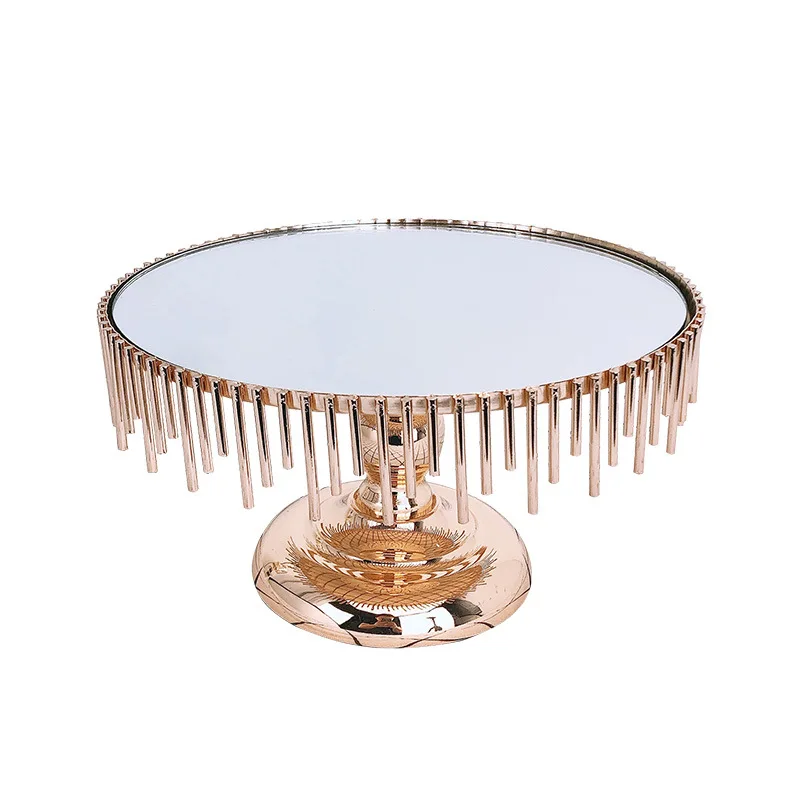 Металлическая Золотая настольная декоративная тарелка фруктовая десертная для