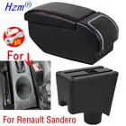 Подлокотник для Renault Dacia Sandero Logan, двухслойный центральный подлокотник с USB-зарядкой, пепельница для хранения, автомобильные аксессуары