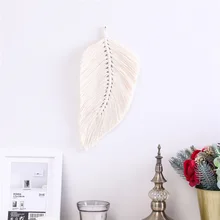 Leaf Feathered Macrame Wall Hanging Tapestry Hand-woven Bohemian Tassel  Home Living Room Bedroom Headboard Decoration