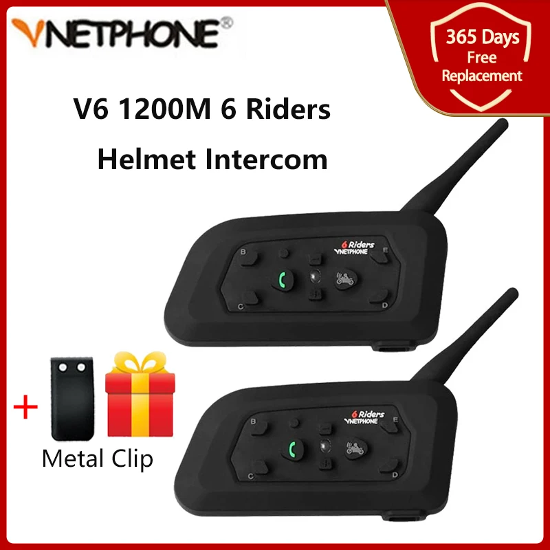 Vnetphone V6 переговорное bluetooth устройство для мотоциклетного шлема 1200 м мотоцикл 6