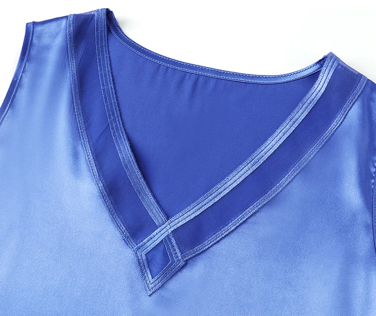 

M-5XL 2021 Summer clothing Solid color Satin Womeon Tank Tops V-neck fashion Sleeveless Vest Bottoming shirt