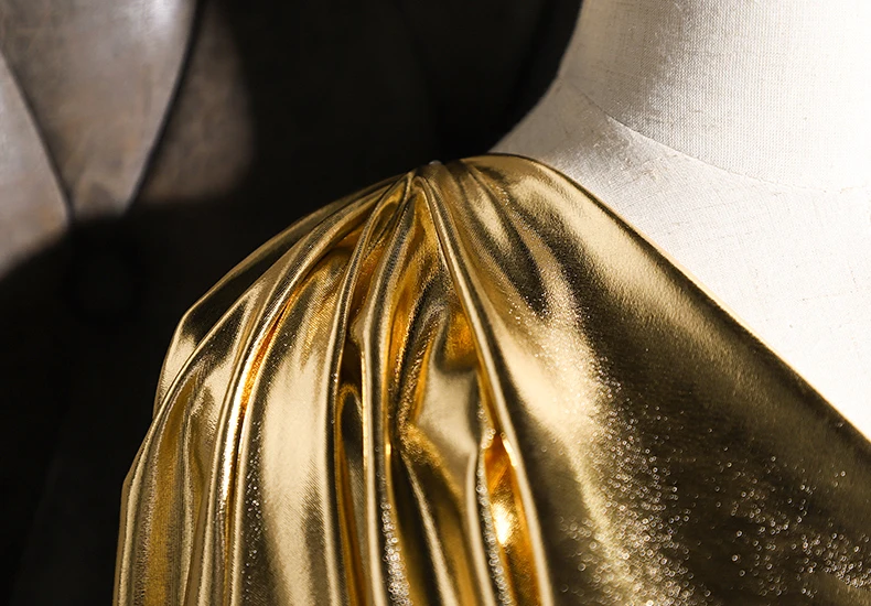 Золотое зеркальное покрытие ткань 145 см Ширина Искусственная Кожа TPU креативная