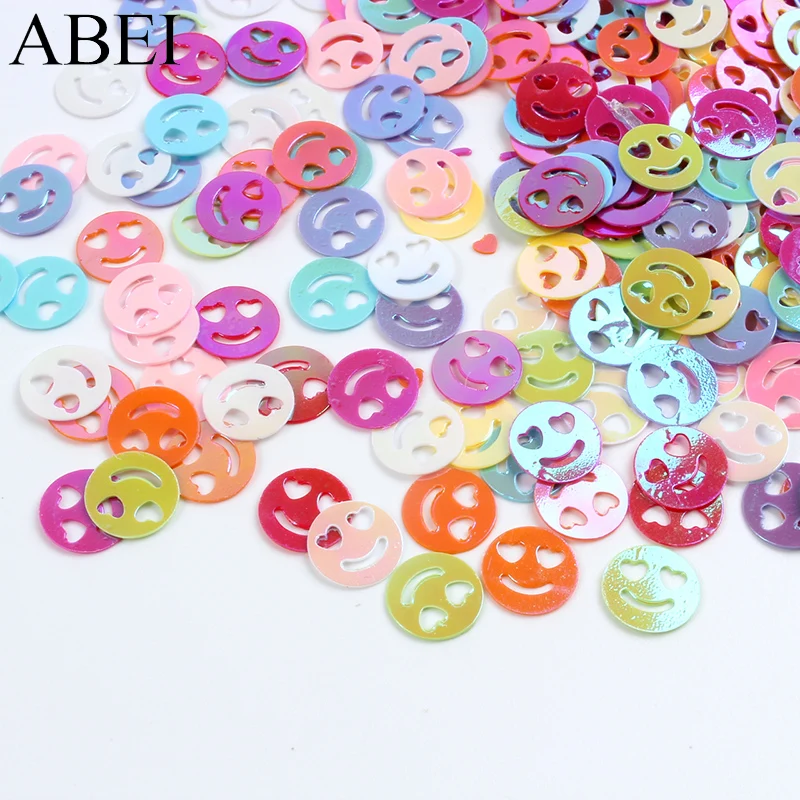 50g/lot 10mm Loose Sequins Round Smile Face For Wedding Party Scrapbooking Decoration DIY Paillettes Crafts Accessories | Дом и сад