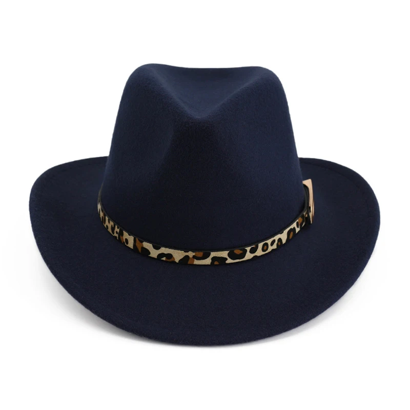 Модная декоративная ковбойская шляпа с леопардовым принтом и пряжкой для ремня