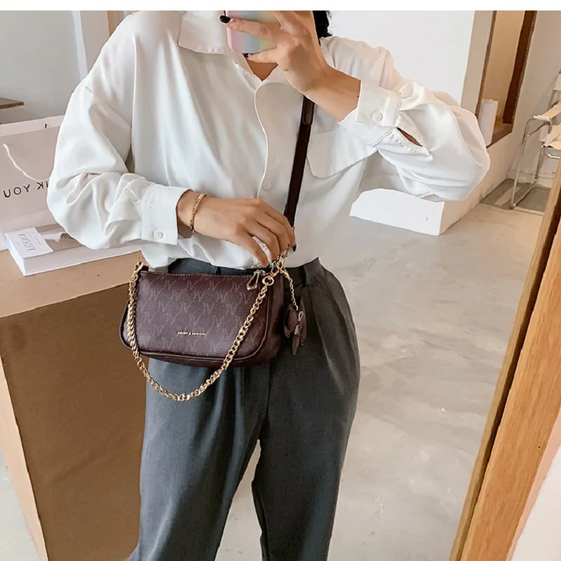 

Personality Female Bag 2021 New Korean Fashion Messenger Bag Fashion Chain Bag Small Square Bag