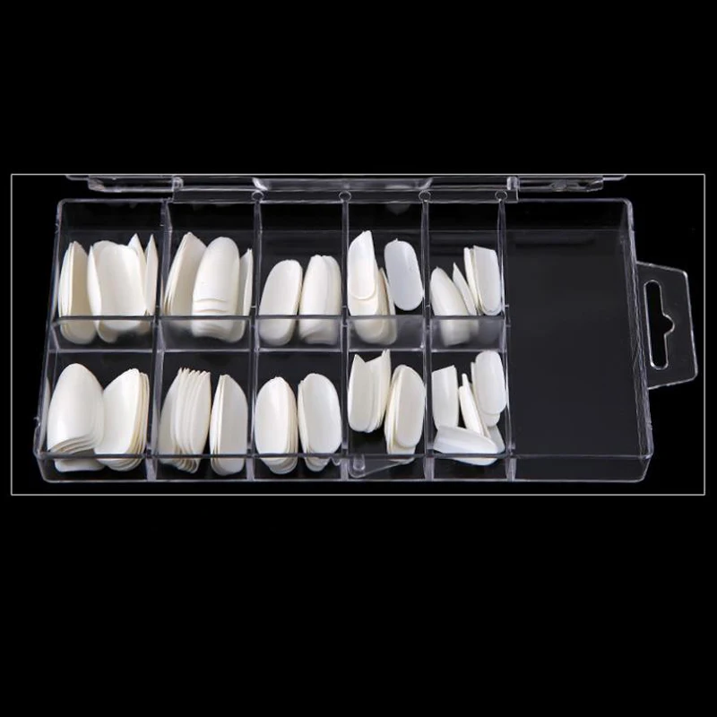 100 шт. короткие белые накладные акриловые ногти для дизайна ногтей накладки