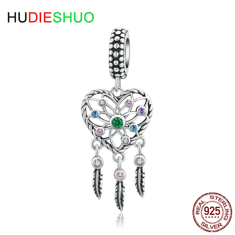 Подвеска в форме сердца Ловец снов s925 Стерлинговое Серебро модный Европейский и