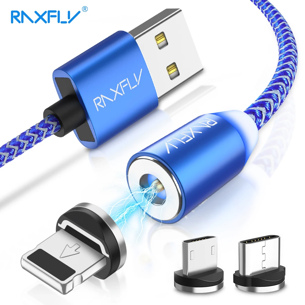 Магнитный кабель RAXFLY 1 м 2 Micro usb type C быстрая зарядка для iPhone 11 samsung Xiaomi адаптер