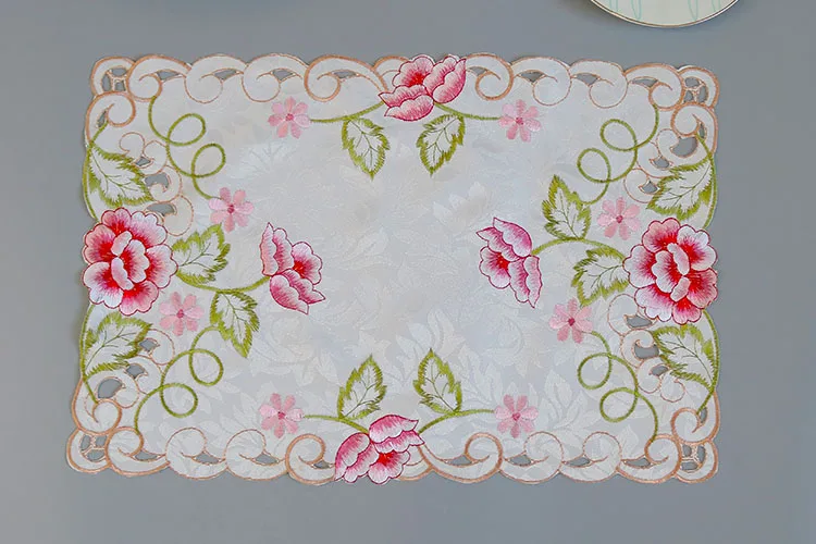 Hot Embroidery Table Place Mat Cloth Placemat Cup Mug Tea Coffee Coaster Dining Doily Drink Glass Pad Kitchen Christmas Decorate | Дом и сад