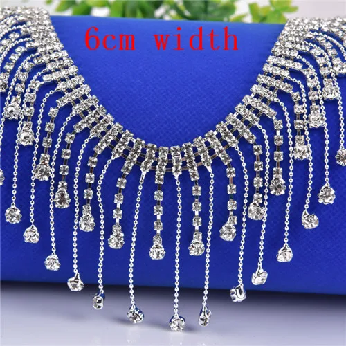08 10 yards 10 ярдов стеклянные цвета северного сияния горный хрусталь цепочка с бахромой шитье металлические кисточки отделка свадебное платье аппликация со стразами Одежда с ленточными украшениями ремесла - Цвет: 08 10 yards