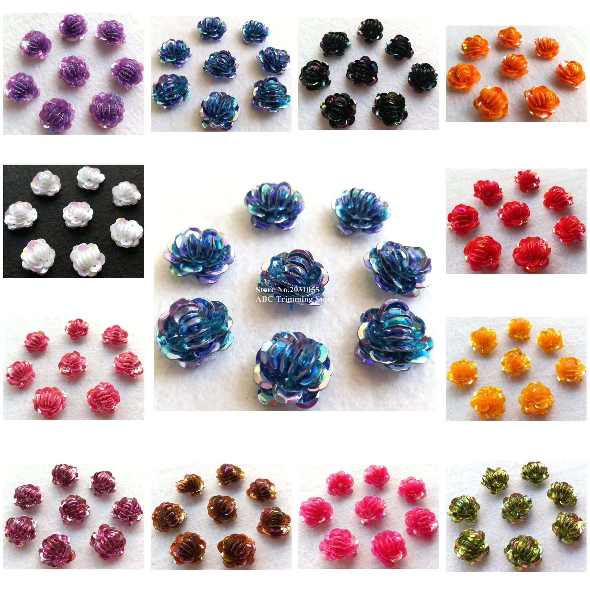 15 шт./цвет/партия блестящие 3D нашивки с блестками 12 цветов | Дом и сад